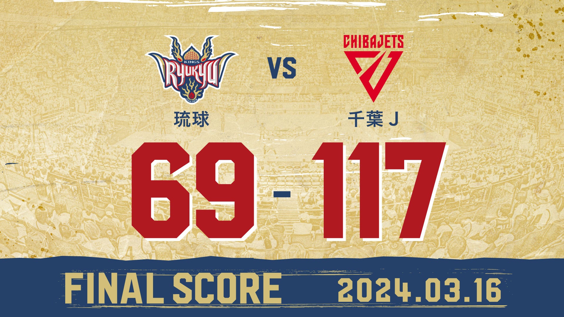 結果】ゲームレポート [3/16 天皇杯ファイナル vs千葉J] | 琉球