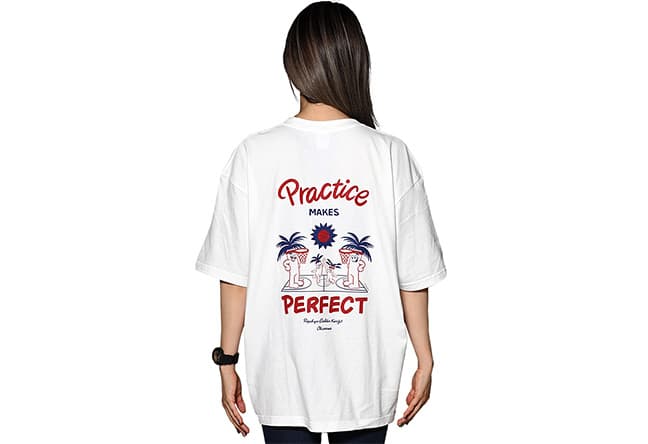 【KINGS×Chico】Practice makes perfect Tシャツ [WHT] 